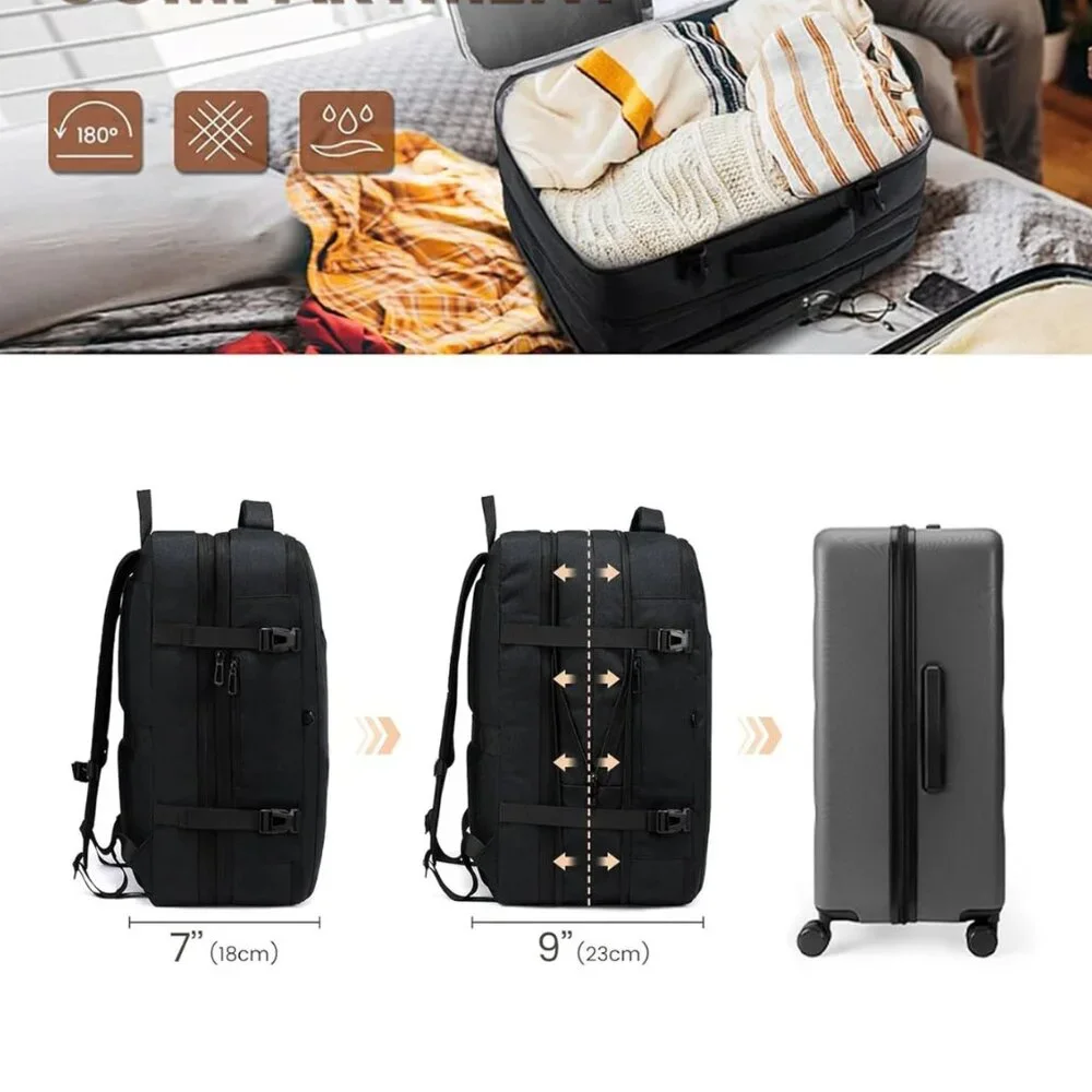 NWT Lovevook 4 pc Cloudwalker Travel Backpack 30L Dark Grey MSRP $54.99